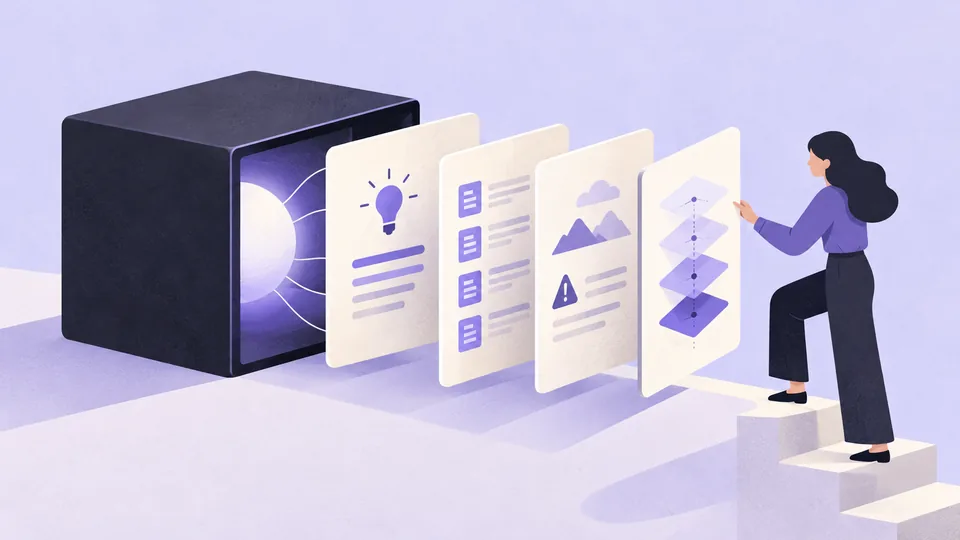 Conceptual illustration: AI Explainability UX: How Much Should the Product Explain?