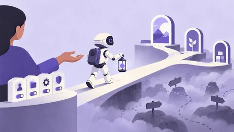 Conceptual illustration: Designing AI Agents: UX Patterns for Products That Act, Not Just Chat