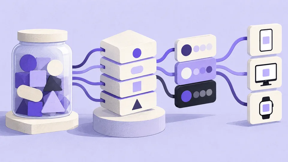 Conceptual illustration: Figma Variables vs Design Tokens: What Product Teams Need to Know