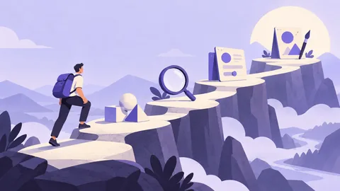 Conceptual illustration: Product Design Roadmap: From Beginner to Senior