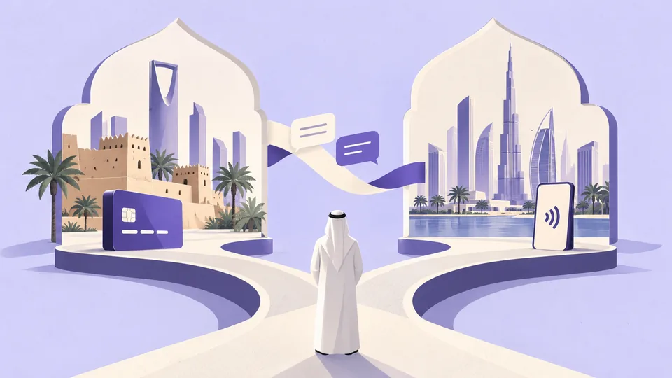 Conceptual illustration: Saudi Arabia vs UAE: How Digital User Behavior Differs