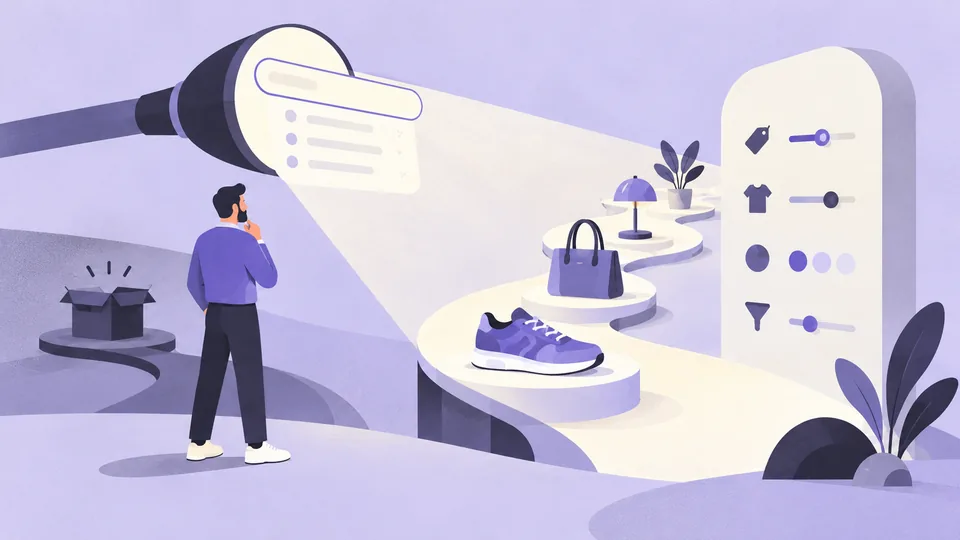 Conceptual illustration: Search UX for eCommerce: Filters, Sorting and Product Discovery
