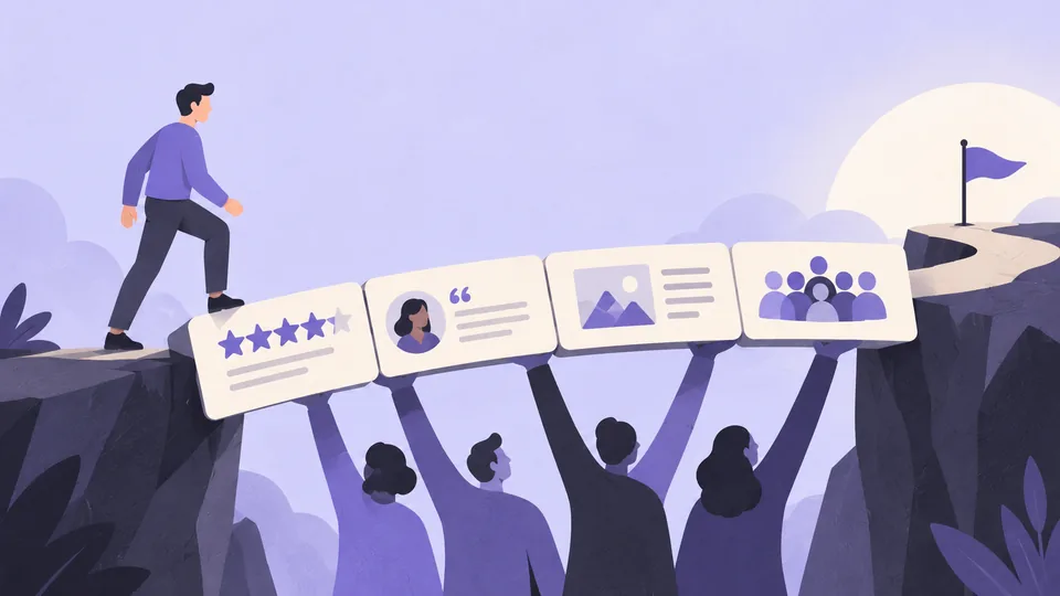 Conceptual illustration: Social Proof in UX: Types, Ethics, and Practical Examples (2026 Guide)