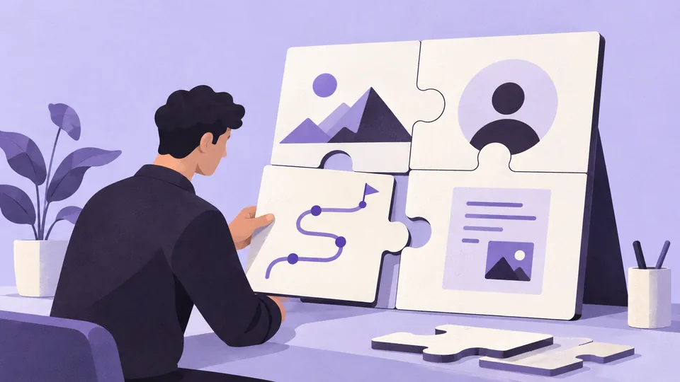 Conceptual illustration: UX Case Study Template for Portfolios