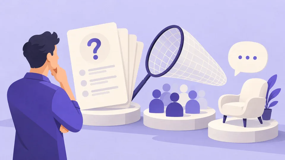 Conceptual illustration: UX Research Questions: What Should You Ask Users?